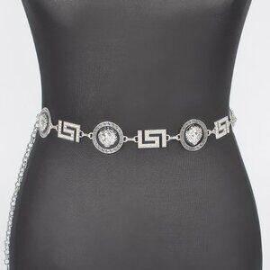 Metal Rhinestone Plus Size Chain Belt